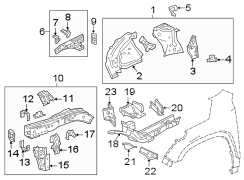 Fender. Structural components & rails.