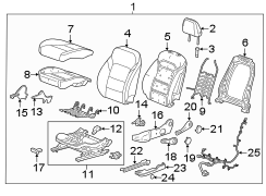 SEATS & TRACKS. DRIVER SEAT COMPONENTS.