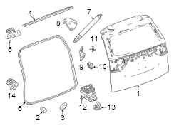 Bracket Assembly - Liftgate Strut (Body SI). Lift cylinder Bracket. (Upper)