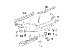 REAR BUMPER. BUMPER & COMPONENTS.