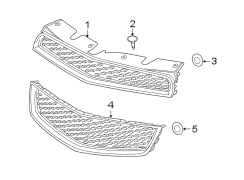 FRONT BUMPER & GRILLE. GRILLE & COMPONENTS.