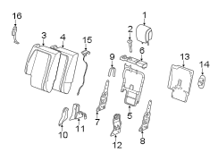 SEATS & TRACKS. REAR SEAT COMPONENTS.