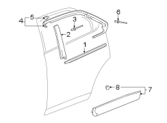 REAR DOOR. EXTERIOR TRIM.