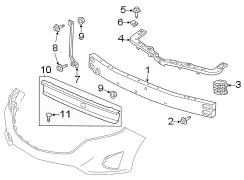 Bumper Cover Reinforcement. Guard. Panel. 2018-21 Bumper Support.