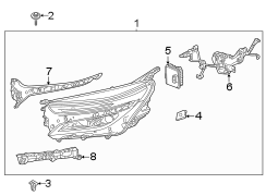 Front lamps. Headlamp components.