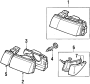 FRONT LAMPS. HEADLAMP COMPONENTS. SIDE MARKER LAMPS.