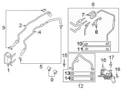 Image of Automatic Transmission Oil Cooler Hose Assembly image for your 2008 Ford Fusion   