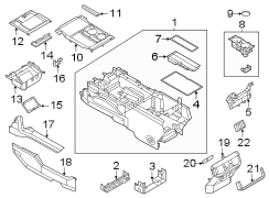 Image of Console Trim Panel (Front, Rear, Upper, Lower) image for your 2015 Lincoln MKZ Base Sedan  