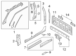 Image of Body B-Pillar image for your 2009 Ford F-350 Super Duty   