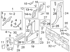 Image of Kick Panel Trim image for your 2013 Ford F-350 Super Duty   