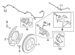 Image of Disc Brake Caliper Bracket image for your 2017 Ford F-150 5.0L V8 FLEX A/T RWD Platinum Crew Cab Pickup Fleetside 