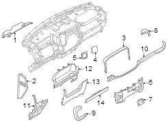 Image of Instrument Panel Molding (Front, Lower) image for your 2013 Ford F-150 6.2L V8 A/T 4WD FX4 Crew Cab Pickup Fleetside 