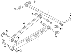 Image of Arm. Suspension. (Rear, Lower). Arm connected between. image for your 2013 Ford Fusion   