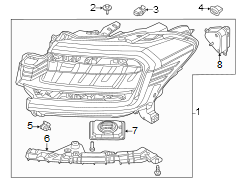 Image of Headlight Fastener Clip image for your 2020 Ford F-150 2.7L EcoBoost V6 A/T RWD XLT Standard Cab Pickup Fleetside 