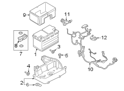 Image of BATTERY. Sensor. MANAGEMENT. FUSIBLE. LINK. Battery Cable Terminal. image for your Ford