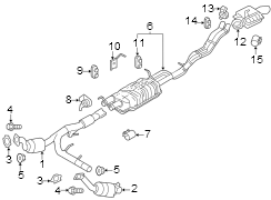 Image of Exhaust Muffler Clamp (Front, Rear) image for your Lincoln MKZ  