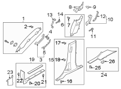 Image of Body B-Pillar Trim Panel Bracket (Upper) image for your 2020 Ford Expedition   