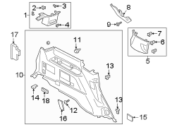 Image of Body C-Pillar Trim Panel (Front, Rear, Upper) image for your 2003 Ford F-150 5.4L Triton V8 CNG M/T RWD XLT Crew Cab Pickup Stepside 