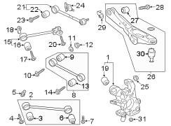 Image of Arm. Suspension. Trailing. (Rear). Arm connected between. image