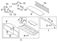 Image of Bracket. Plate. Cargo Cover. Hook - Tie Down. Trunk Floor Storage Box. (Rear). A Bracket for a... image for your 2019 Ford Expedition  Max XLT Sport Utility 