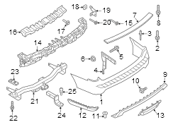 Image of Clip. Pin. Absorber. Support. Bumper. Bumper Cover Support. image for your 2019 Lincoln MKZ Hybrid Sedan  