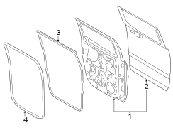 Image of Door Shell (Rear) image for your 2002 Ford F-150 5.4L Triton V8 BI-FUEL A/T 4WD Lariat Crew Cab Pickup Fleetside 