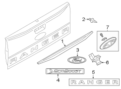 Image of Tailgate Molding (Upper) image for your 1991 Ford F-150   