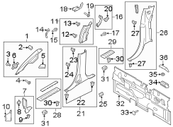 Image of Kick Panel Trim image for your 2003 Ford F-150 5.4L Triton V8 CNG M/T RWD XLT Crew Cab Pickup Stepside 