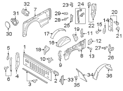 Image of Panel. Reinforcement. REINFORCED. Extension. (Rear, Upper). A component that. image for your Ford F-350 Super Duty  