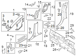 Image of Fuse Box Cover (Lower) image for your 2003 Ford F-150 5.4L Triton V8 CNG M/T RWD XLT Crew Cab Pickup Stepside 