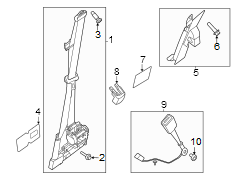 Image of Seat Belt Lap and Shoulder Belt (Rear) image for your 2009 Ford F-150  STX Standard Cab Pickup Stepside 