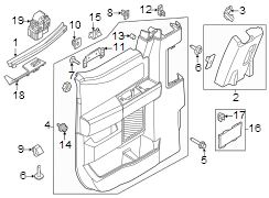 Image of Door Interior Trim Panel (Rear, Upper, Lower) image for your 1992 Ford Bronco   