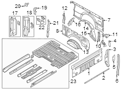 Image of Truck Bed Panel Reinforcement (Rear) image for your Ford Ranger  