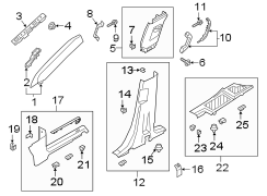 Image of Body B-Pillar Trim Panel Bracket (Upper) image for your 2016 Ford Expedition   