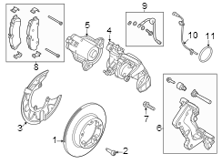 Image of Disc Brake Caliper Bracket image for your 2003 Ford F-150 5.4L Triton V8 M/T 4WD XL Standard Cab Pickup Fleetside 