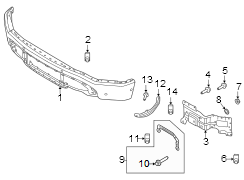 Image of Bumper Face Bar Mount image for your 2010 Ford F-150 4.6L Triton V8 A/T RWD XL Crew Cab Pickup Fleetside 