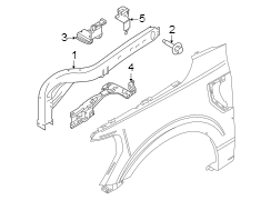 Image of Fender Rail Bracket (Front, Upper) image for your 2021 Ford F-150 3.5L EcoBoost V6 A/T RWD Platinum Crew Cab Pickup Fleetside 