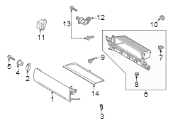 Image of LOCK ASSEMBLY - GLOVE COMPARTMENT. Release switch. image for your 2023 Ford F-150 Lightning   