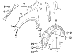 Image of Fender Insulator (Rear, Lower) image for your 2010 Ford F-150   