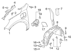 Image of Fender Insulator (Upper) image for your 2019 Lincoln MKZ Base Sedan  