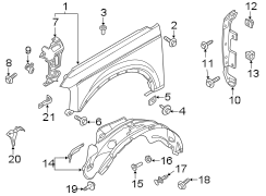 Image of Fender Reinforcement Bar (Front, Rear, Upper) image for your Ford Bronco  