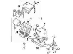 Image of Bolt. (Upper). Engine Air Intake Hose. image for your 2009 Lincoln MKZ   