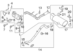 Image of Exhaust System Hanger Bracket (Front, Rear) image for your 2019 Ford F-150 5.0L V8 FLEX A/T RWD XLT Standard Cab Pickup Fleetside 