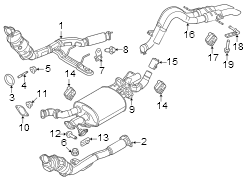 Image of Catalytic Converter image for your 2019 Ford F-150 5.0L V8 FLEX A/T RWD XLT Extended Cab Pickup Fleetside 