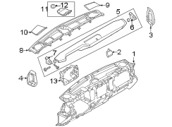 Image of Instrument Panel Side Cover (Upper) image for your 2023 Ford Bronco  Outer Banks Sport Utility 