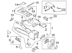 Image of Console Trim Panel (Front, Rear, Upper, Lower) image for your 2015 Lincoln MKZ Base Sedan  