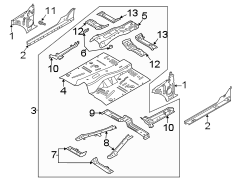 Image of Floor Side Rail (Front) image for your 2011 Ford F-150 3.7L V6 FLEX A/T RWD XL Crew Cab Pickup Fleetside 