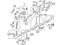 Image of Body B-Pillar Trim Panel Bracket (Upper) image for your 1997 Ford Expedition   