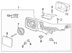 Image of Door Mirror Glass (Rear) image for your 2021 Ford Bronco  Big Bend Sport Utility 