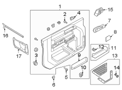 Image of Screw. Door. Interior. Panel. Trim. Handle, inside. Door Interior Trim Panel. image for your 2023 Ford Bronco   